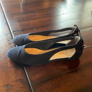 Navy blue suede shoes